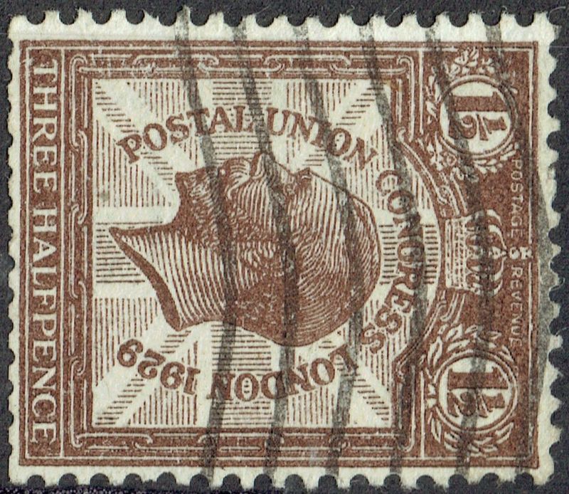 GB KING GEORGE V, 1929, ERRORS, 1½d PURPLE-BROWN, Sg.436a, FINE USED
