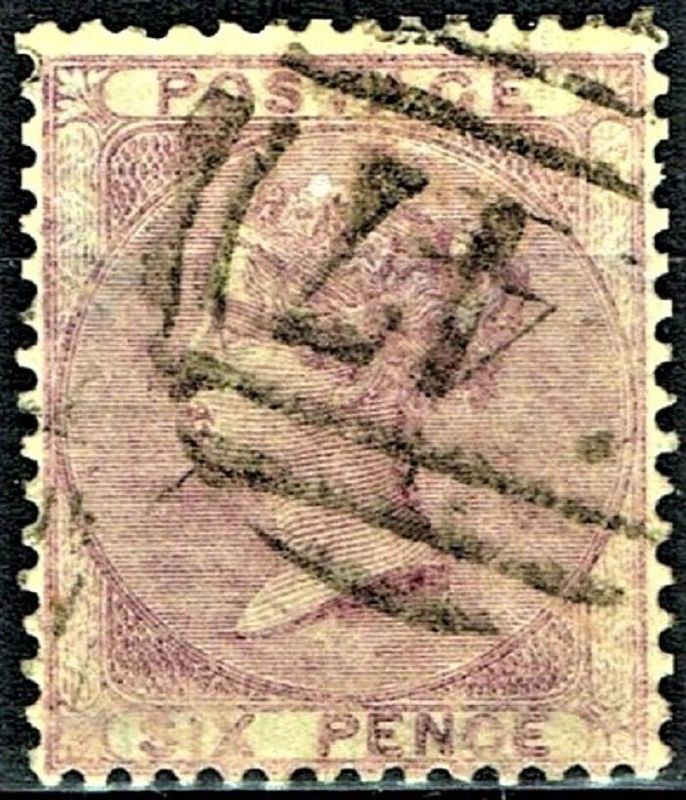 GB QUEEN VICTORIA, 1856, 6d PALE LILAC, Sg.70, Mi.14v, Used