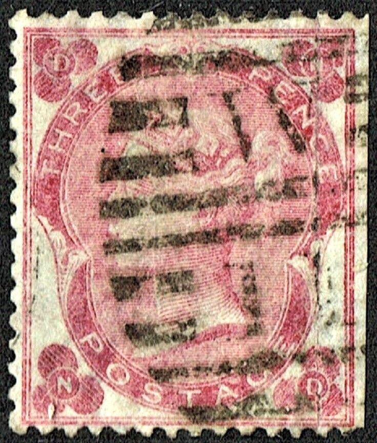 GB QUEEN VICTORIA, 1862, 3d BRIGHT CARMINE-ROSE, Sg.76, Mi.18Ib, DN/ND, USED