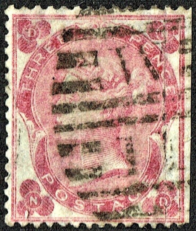 GB QUEEN VICTORIA, 1862, 3d BRIGHT CARMINE-ROSE, Sg.76, Mi.18Ib, DN/ND, USED