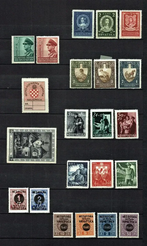 WW2, CROATIA 1941-1944, 3rd REICH - NDH, MIX LOT OF STAMPS, MNH/Mint