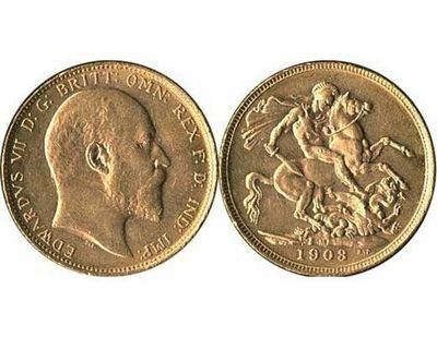 GB KING EDWARD VII 1908 FULL SOVEREIGN COIN GB KING EDWARD VII 1908 FULL SOVEREIGN COIN