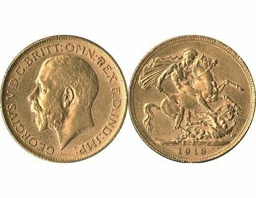 GB KING GEORGE V 1913 FULL SOVEREIGN COIN GB KING GEORGE V 1913 FULL SOVEREIGN COIN