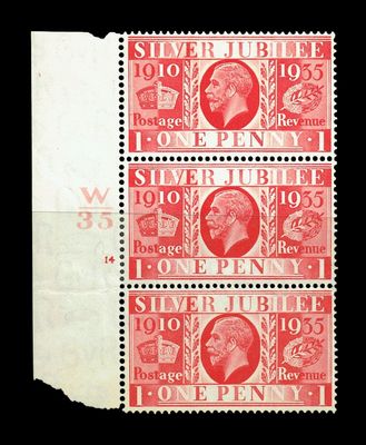 GB KING GEORGE V, 1935, 1d SCARLET Sg.454, CONTROL W35, CYLINDER 14 (NO Dot), MNH GB KING GEORGE V, 1935, 1d SCARLET Sg.454, CONTROL W35, CYLINDER 14 (NO Dot), MNH