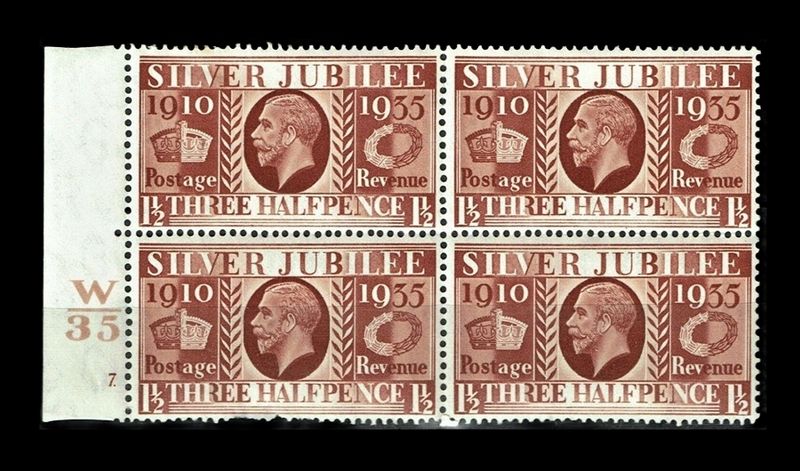 GB KING GEORGE V, 1935, 1½d RED-BROWN Sg.455, CONTROL W35, CYLINDER 7(Dot), MNH/Mint