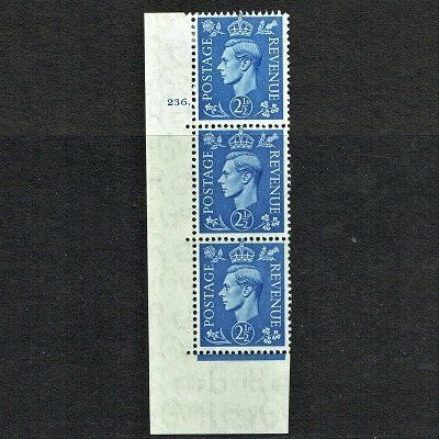 GB KING GEORGE VI 1941, 2½d LIGHT ULTRAMARINE Cylinder 236(Dot), Mi248X, SG466, MNH/Mint GB KING GEORGE VI 1941, 2½d LIGHT ULTRAMARINE Cylinder 236(Dot), Mi248X, SG466, MNH/Mint