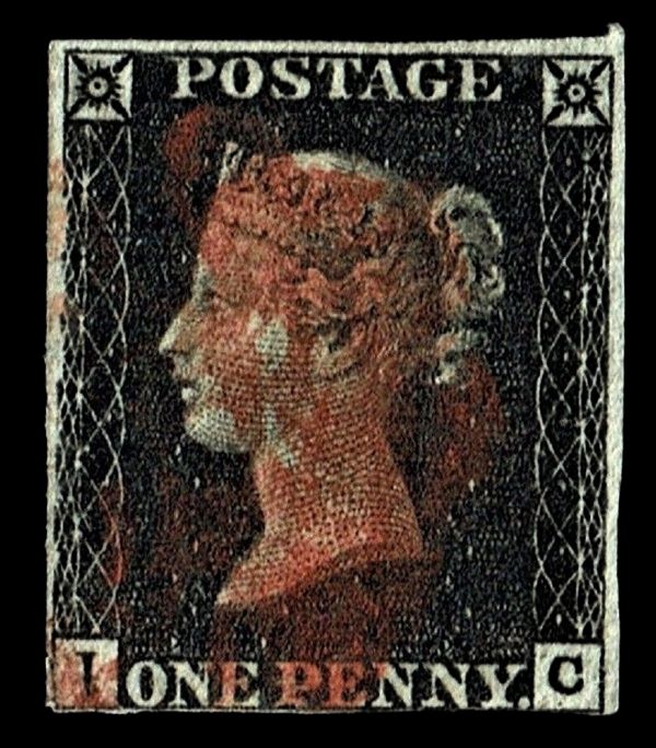 GB QUEEN VICTORIA 1840, 1d BLACK PENNY, J-C, 4 MARGIN, MALTESE CROSS GB QUEEN VICTORIA 1840, 1d BLACK PENNY, J-C, 4 MARGIN, MALTESE CROSS