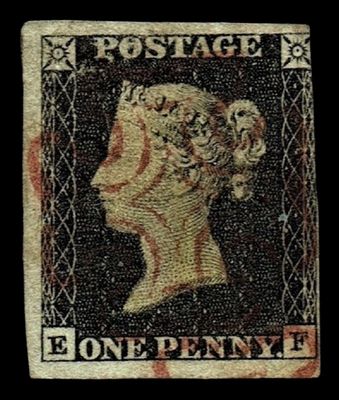 GB QUEEN VICTORIA 1840, 1d PENNY BLACK, SG1, Mi.1, Used