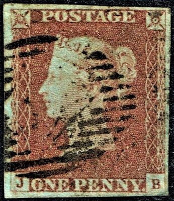 GB QUEEN VICTORIA 1840, 1d Red-Brown, SG12 Pl.12, J-B, 4 MARGIN, Used