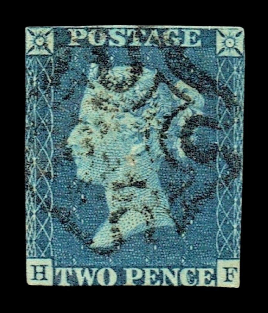 GB QUEEN VICTORIA 1840, 2d DEEP BLUE, SG 4, Mi.2, H-F, Used GB QUEEN VICTORIA 1840, 2d DEEP BLUE, SG 4, Mi.2, H-F, Used