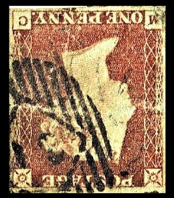 GB QUEEN VICTORIA 1841, ERRORS, 1d RED-BROWN SG9, M-C, 4 MARGINS, Used GB QUEEN VICTORIA 1841, ERRORS, 1d RED-BROWN SG9, M-C, 4 MARGINS, Used