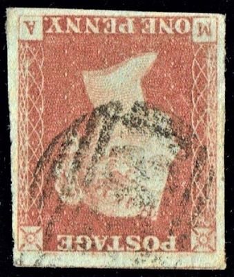 GB QUEEN VICTORIA 1841, 1d RED-BROWN, SG 8, M-A, 4 MARGIN, Used/FU GB QUEEN VICTORIA 1841, 1d RED-BROWN, SG 8, M-A, 4 MARGIN, Used/FU