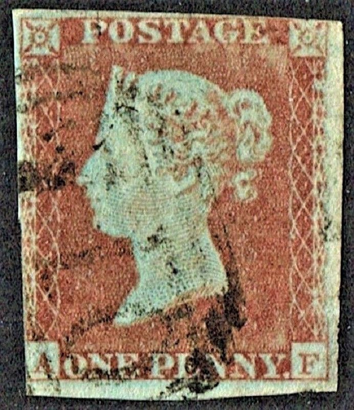 GB QUEEN VICTORIA 1841, 1d Red-Brown, ERRORS, SG14, Pl.12, A-F, 3¾ MARGINS, Used
