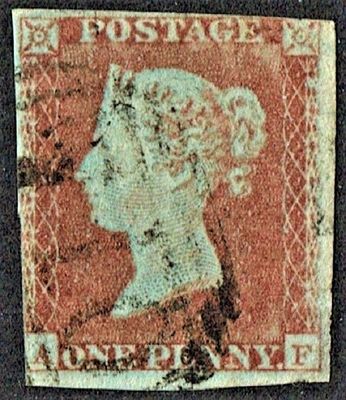 GB QUEEN VICTORIA 1841, 1d Red-Brown, ERRORS, SG14, Pl.12, A-F, 3¾ MARGINS, Used