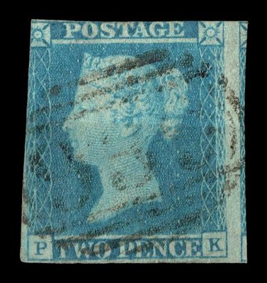 GB QUEEN VICTORIA 1841, 2d PALE BLUE, SG 13, Plate 3, P-K, Used