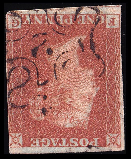 GB QUEEN VICTORIA 1841, MALTESE CROSS, SG8, 1d RED-BROWN, E-G, USED
