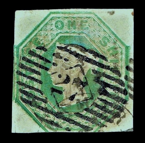 GB QUEEN VICTORIA 1847, 1s GREEN, SG55, Mi.7, USED/FINE USED