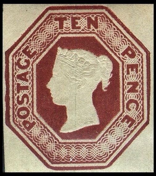 GB QUEEN VICTORIA, 10d DEEP BROWN, Die 1, SG57, Mi.6, MNH