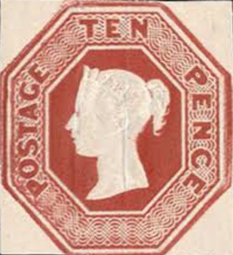 GB QUEEN VICTORIA 1848, 10d DEEP BROWN, Die 1, SG 57, Mi6, MNH