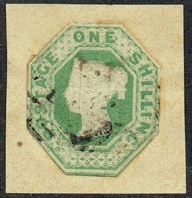 GB QUEEN VICTORIA 1854, 1s DEEP GREEN, Die 2, SG56, Mi.7, USED