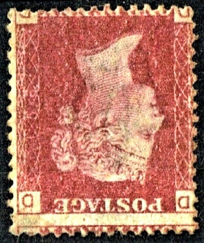 GB QUEEN VICTORIA 1856, 1d Red-Brown, Mi.40, SG43, Pl.156 D-D/D-D, Mint