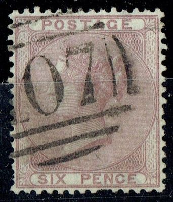 GB QUEEN VICTORIA, 1856, 6d LILAC, SG68, wmk EMBLEMS - Shamrock (20a), Used