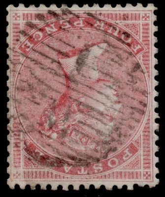 GB QUEEN VICTORIA 1857, 4d ROSE CARMINE, SG 66bWi, Used GB QUEEN VICTORIA 1857, 4d ROSE CARMINE, SG 66bWi, Used