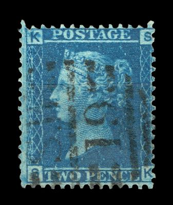 GB QUEEN VICTORIA 1858, 2d BLUE, SG45, Pl.9, Mi.17IX, SK-KS, USED