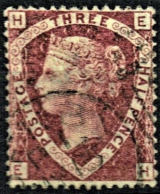 GB QUEEN VICTORIA 1860, 1½d ROSE RED SG51, Pl.3, H-E/E-H, Used