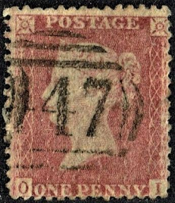 GB QUEEN VICTORIA 1861, 1d Red-Brown, SG42, O-I,  Used