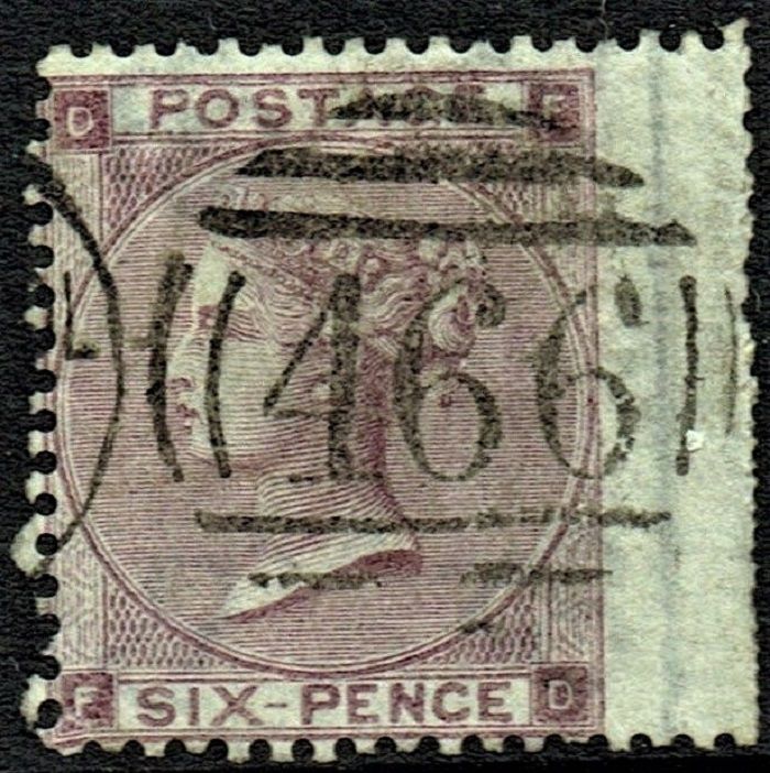 GB QUEEN VICTORIA 1862-1864, 6d LILAC, HYPHEN, HAIR LINES, SG 83, Mi.20, DF/FD, USED