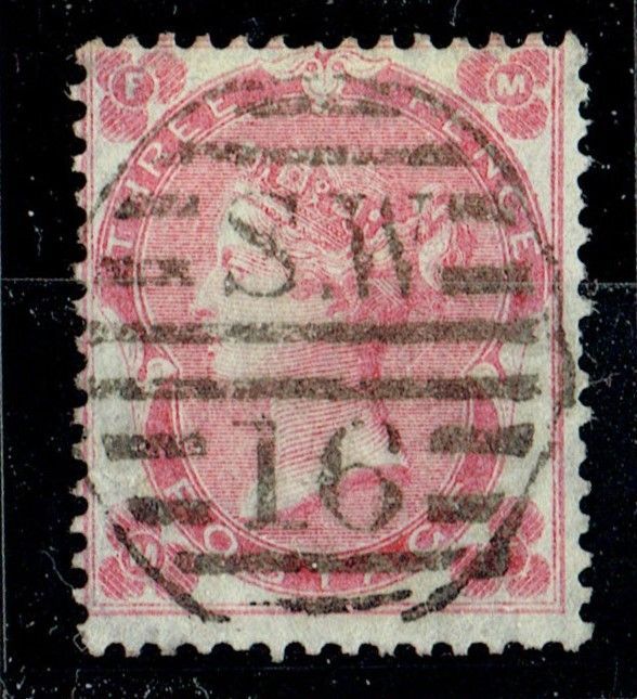 GB QUEEN VICTORIA, 1862, ERRORS, 3d BRIGHT CARMINE-ROSE, SG76, Mi.18Ib, FM/MF, USED