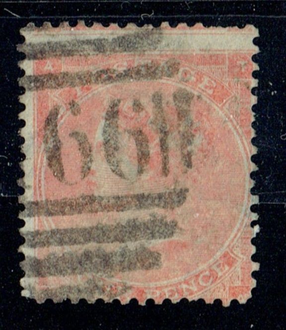GB QUEEN VICTORIA 1862-1864, TYPE B, 4d PALE RED, SG82, Mi.19Ib, HAIR LINES, AT|TA, USED