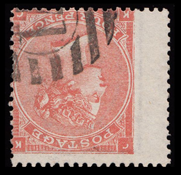 GB QUEEN VICTORIA 1862-64, 4d PALE RED, SG80Wi, Mi.19Zx, CK|KC, FU