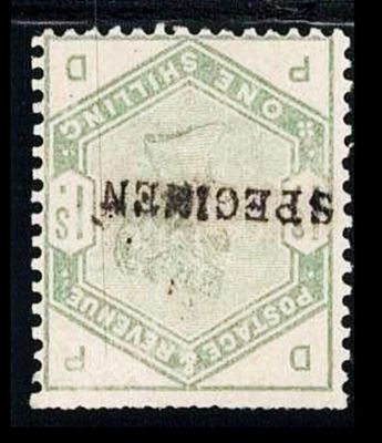 GB QUEEN VICTORIA 1883, 1s DULL GREEN, SG195sWi, UNIQUE, SIGNED