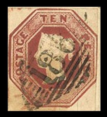 GB QUEEN VICTORIA 1854, 10d BROWN, SG57 Die 4, USED