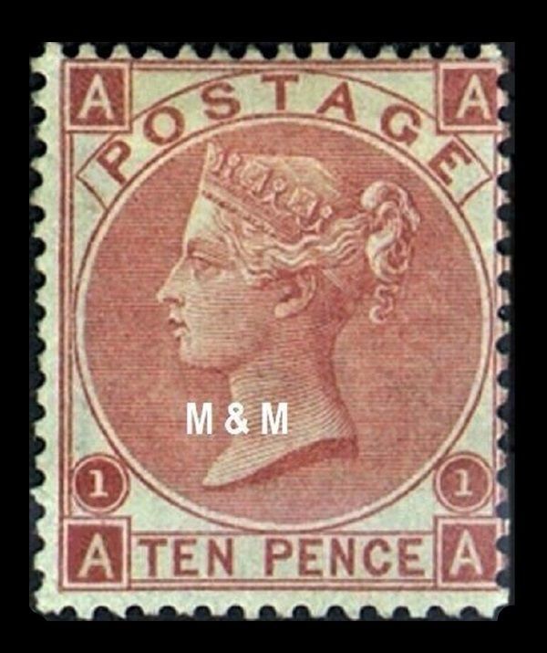 GB QUEEN VICTORIA 1867, 10d RED-BROWN, SG99 Pl.1, Mi32Y, AA|AA, MNH