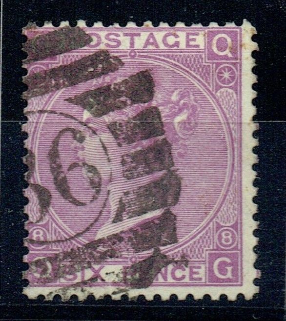 GB QUEEN VICTORIA 1869, 6d DULL VIOLET SG108, Pl.8, Mi.30, GQ|QG, NO HYPHEN, USED