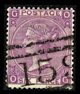 GB QUEEN VICTORIA 1869, ERRORS, Pl.8, 6d DULL VIOLET, SG108, Mi.30, GO|OG, NO HYPHEN, USED