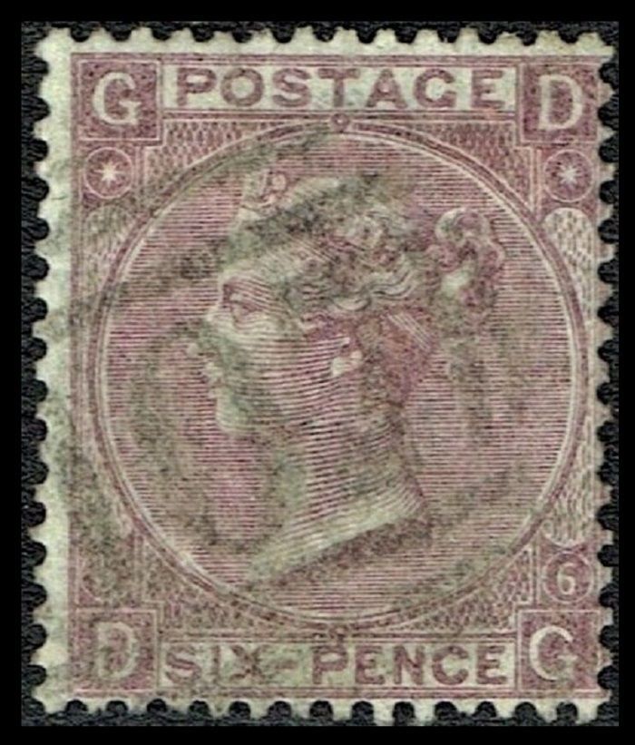GB QUEEN VICTORIA 1873, 6d PURPLE, Mi.29, SG104, Pl.6, Hyphen, GD|DG, Used