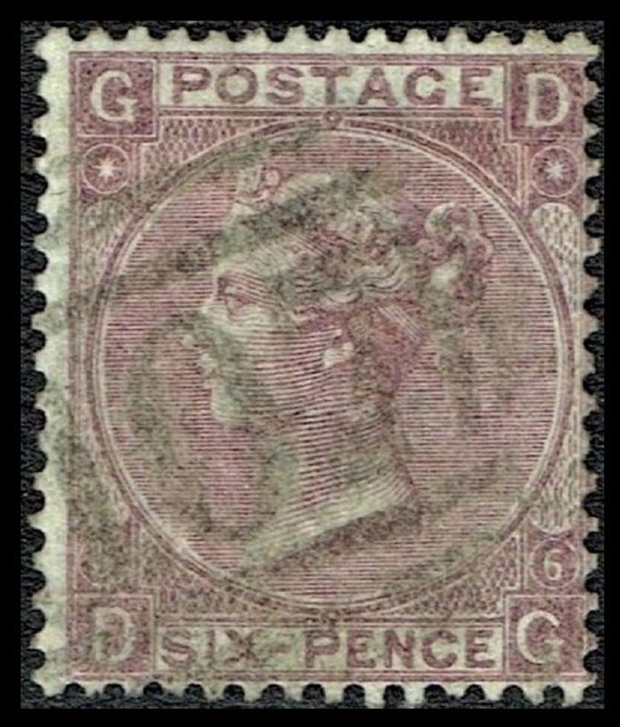 GB QUEEN VICTORIA 1873, 6d PURPLE, Mi.29, SG104, Pl.6, Hyphen, GD|DG, Used
