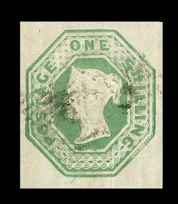 GB QUEEN VICTORIA 1847-54, 1s GREEN, SG55, Mi.5, FINE USED