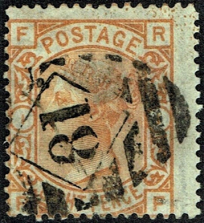 GB QUEEN VICTORIA 1876, 8d ORANGE, Pl.1, Mi.45, SG156, FR|RF, USED