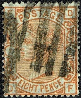 GB QUEEN VICTORIA 1876, 8d ORANGE, Pl.1, Mi.45, SG156, FD|DF, Used