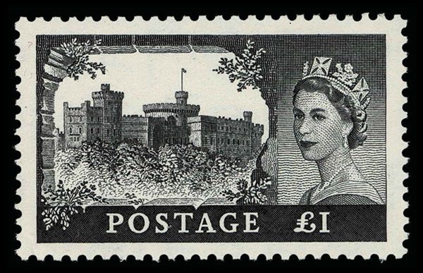 GB QUEEN ELIZABETH II, CASTLE, £1 BLACK, SG539a, MNH