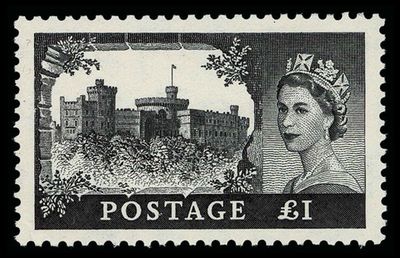 GB QUEEN ELIZABETH II, CASTLE, £1 BLACK, SG539a, MNH