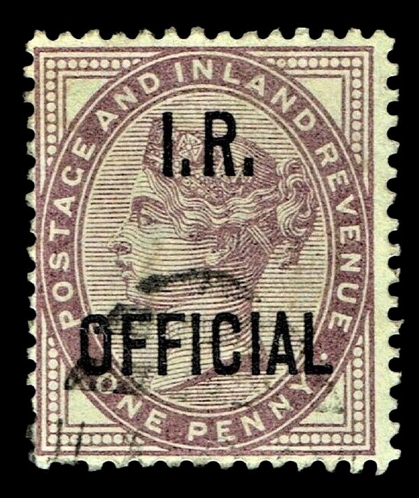 GB QUEEN VICTORIA 1882, 1d LILAC, I.R.OFFICIAL, SGO3, Mi.D40a, USED