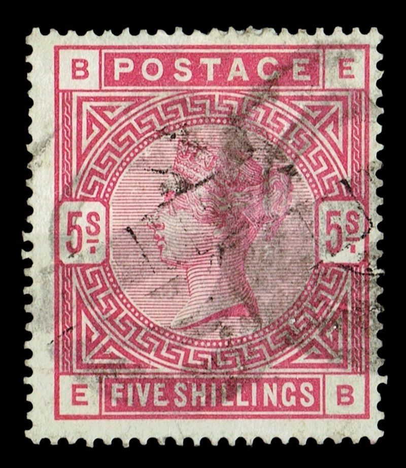 GB QUEEN VICTORIA 1884, 5s ROSE, SG180 Mi.83ax, B-E/E-B, Used GB QUEEN VICTORIA 1884, 5s ROSE, SG180 Mi.83ax, B-E/E-B, Used