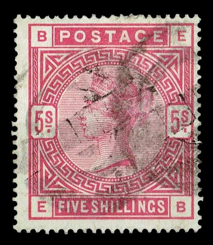 GB QUEEN VICTORIA 1884, 5s ROSE,  SG180 Mi.83ax, B-E/E-B, Used