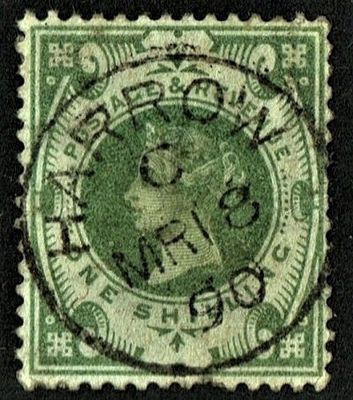 GB QUEEN VICTORIA 1887, 1s DULL GREEN - GREEN, SG211 Fine Used/Very Fine Used GB QUEEN VICTORIA 1887, 1s DULL GREEN - GREEN, SG211 Fine Used/Very Fine Used